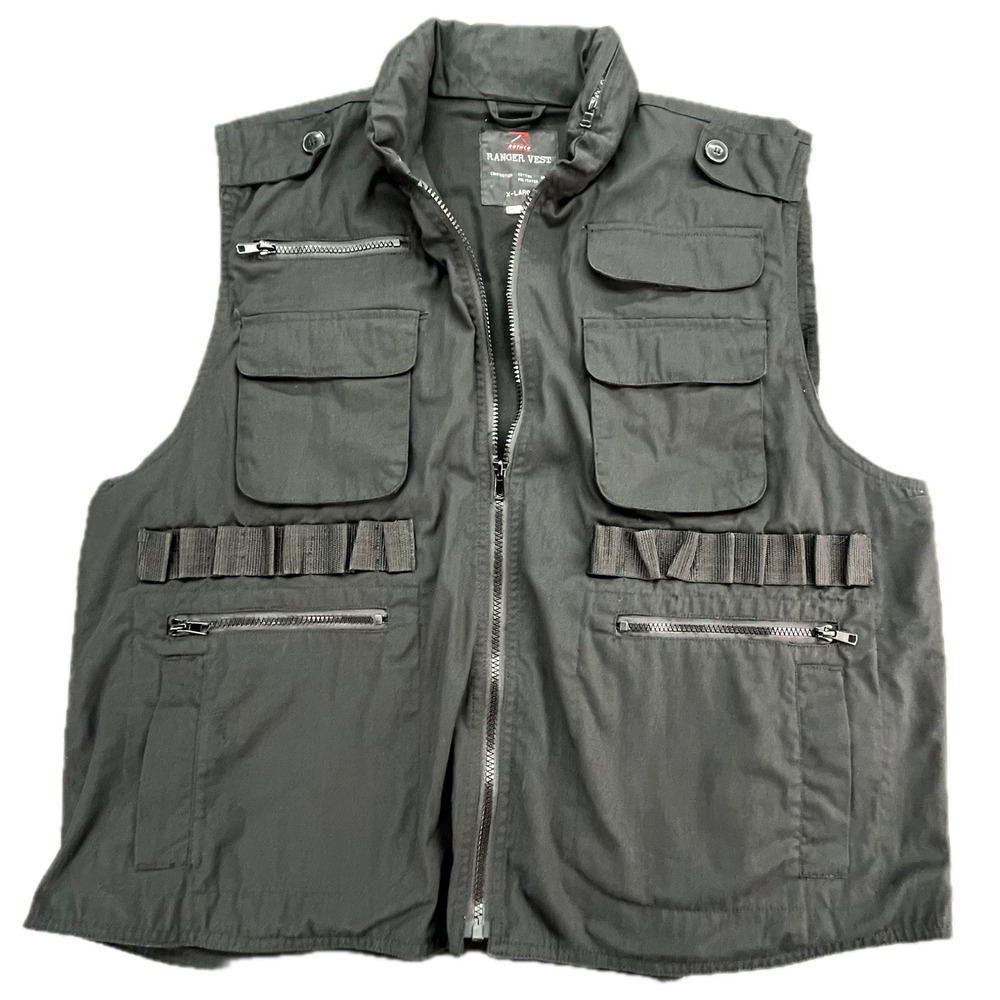 Rothco Ranger Vest Mens XLarge Utility Pockets Black Fishing Hunting